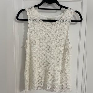 Crochet tank top , white, size L